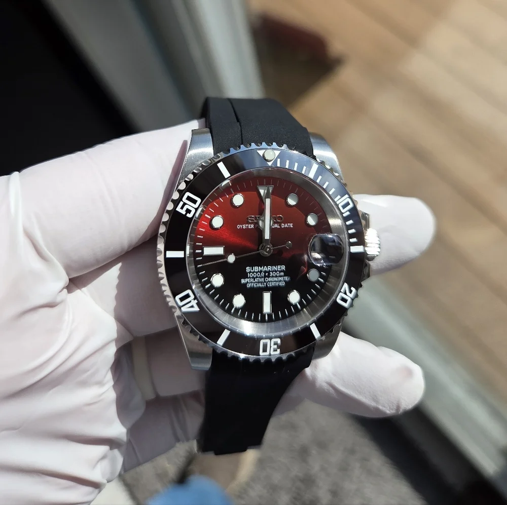New Custom 40mm SeikoMod Automatic Watch Dive Watch